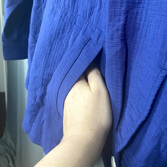 Madewell Shirt Women Small Blue Oversized Shacket Button Up Classic Gorpcore NWT - Picture 5 of 9